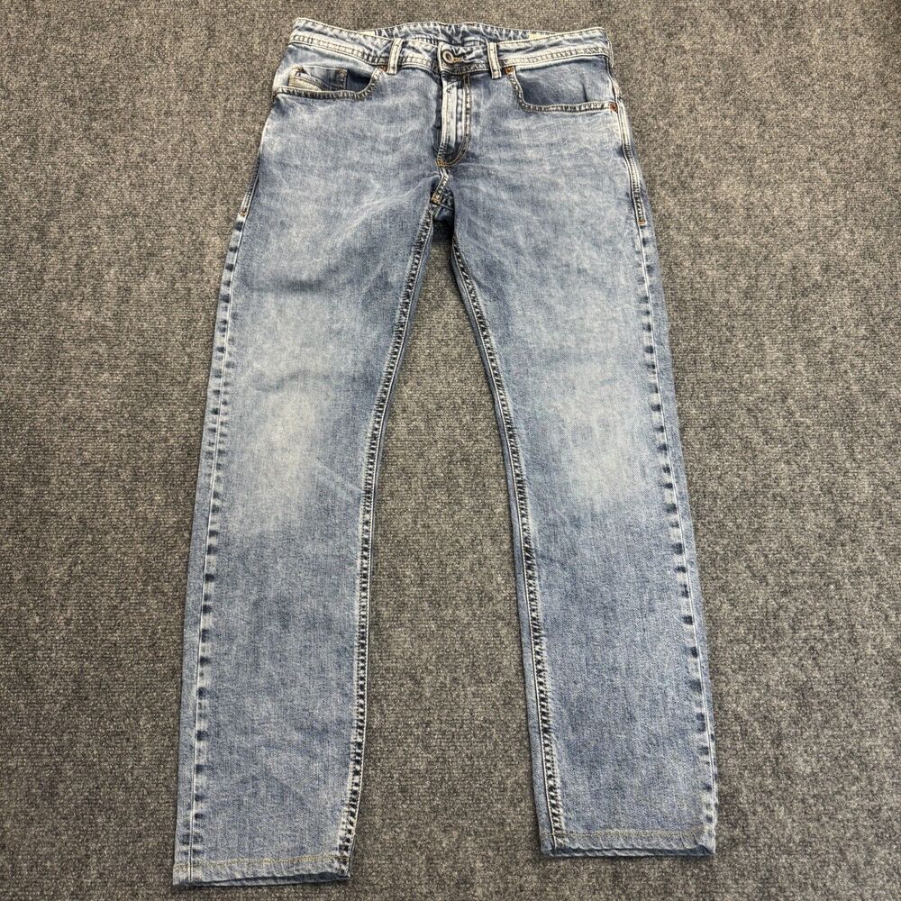 Diesel Thommer Slim Skinny Denim Jeans Blue Mens Size 31 28" Inseam